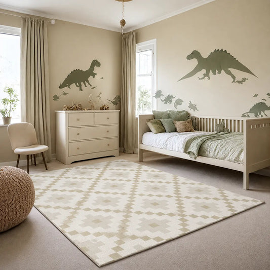 Tapis Eclipse Kids Géométrie | Crème | Tapis à poils ras