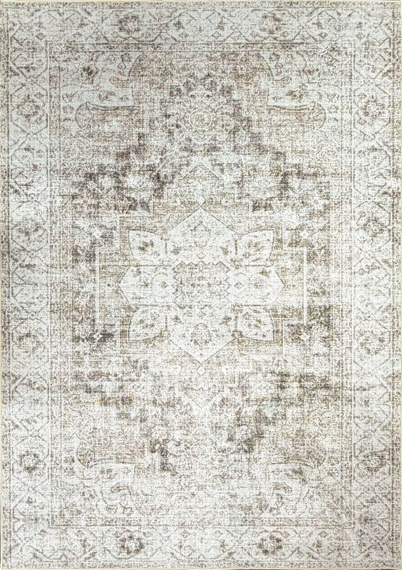 Aria Light Beige – Klassischer Vintage Teppich, waschbar
