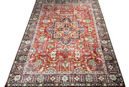 Aria rot – Klassischer Vintage Teppich, waschbar