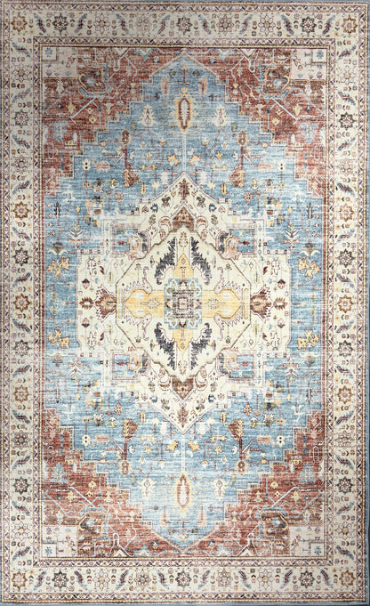 Aria Multi – Klassischer Vintage Teppich, waschbar