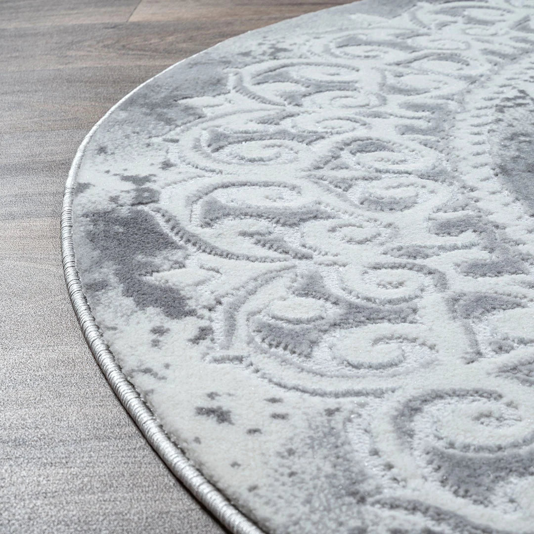 Runder Sanat Harmony | Light Grey | Kurzflorteppich