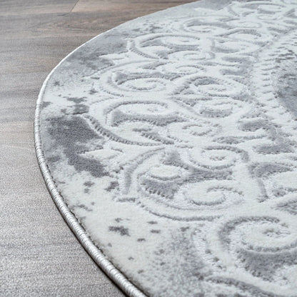 Runder Sanat Harmony | Light Grey | Kurzflorteppich