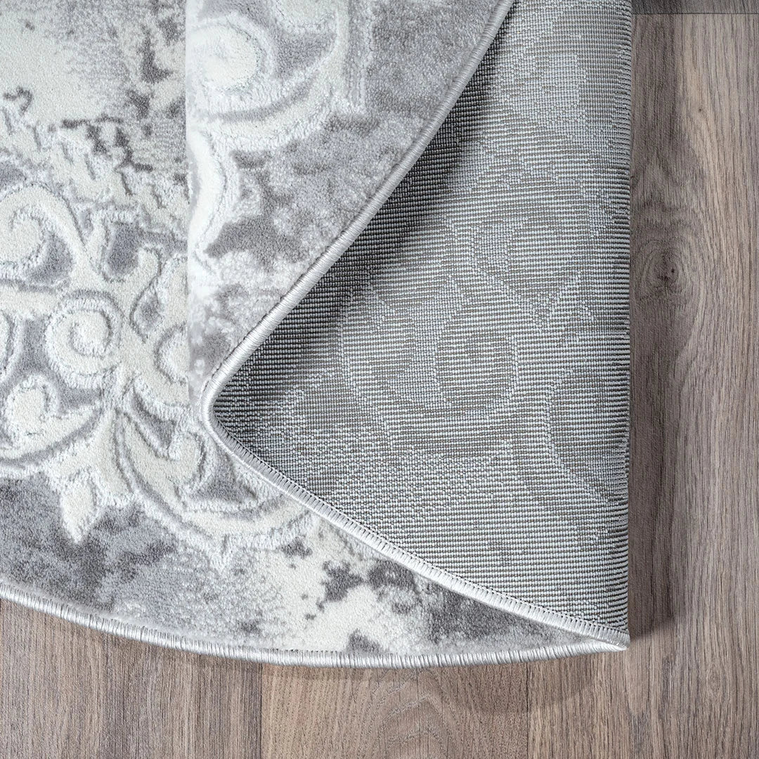 Runder Sanat Harmony | Light Grey | Kurzflorteppich