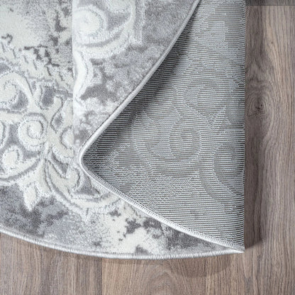 Runder Sanat Harmony | Light Grey | Kurzflorteppich
