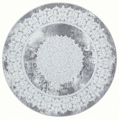 Runder Sanat Harmony | Light Grey | Kurzflorteppich