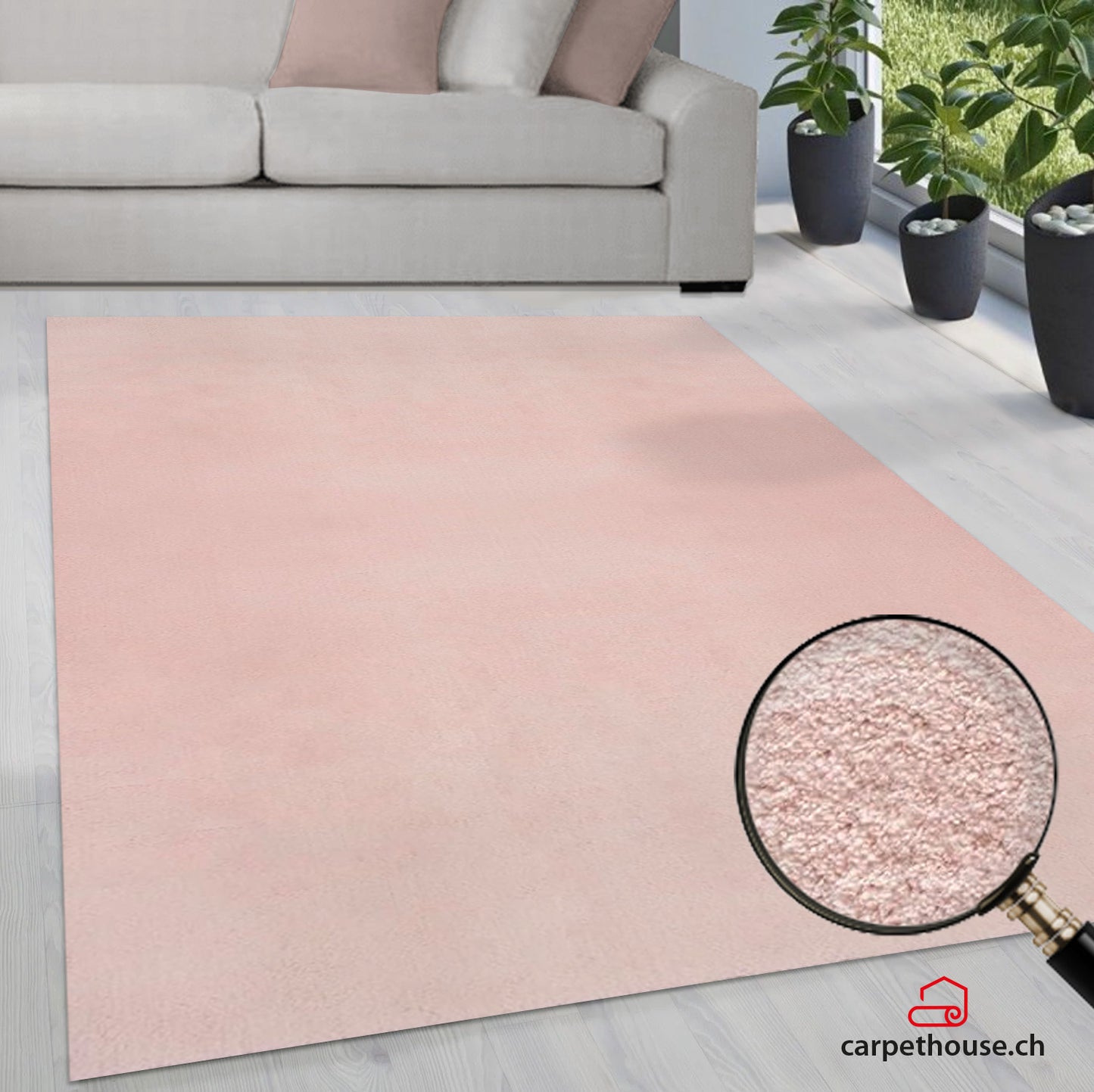 Teppich Hochflor Loft 37 56-Blush