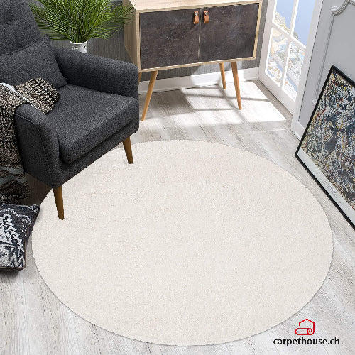 Teppich Hochflor Loft 37 60/61 Cream-round