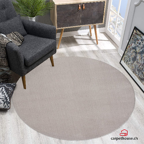 Hochflor Teppich Loft 37 760 Sand – Rund