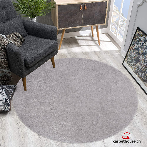 Teppich Hochflor Loft 37 95-Grey-Round