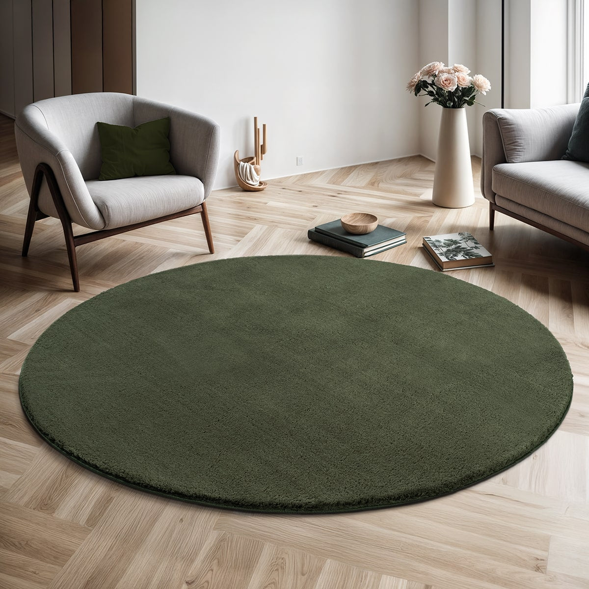 Loft washable | Forest | Hochflorteppich | rund