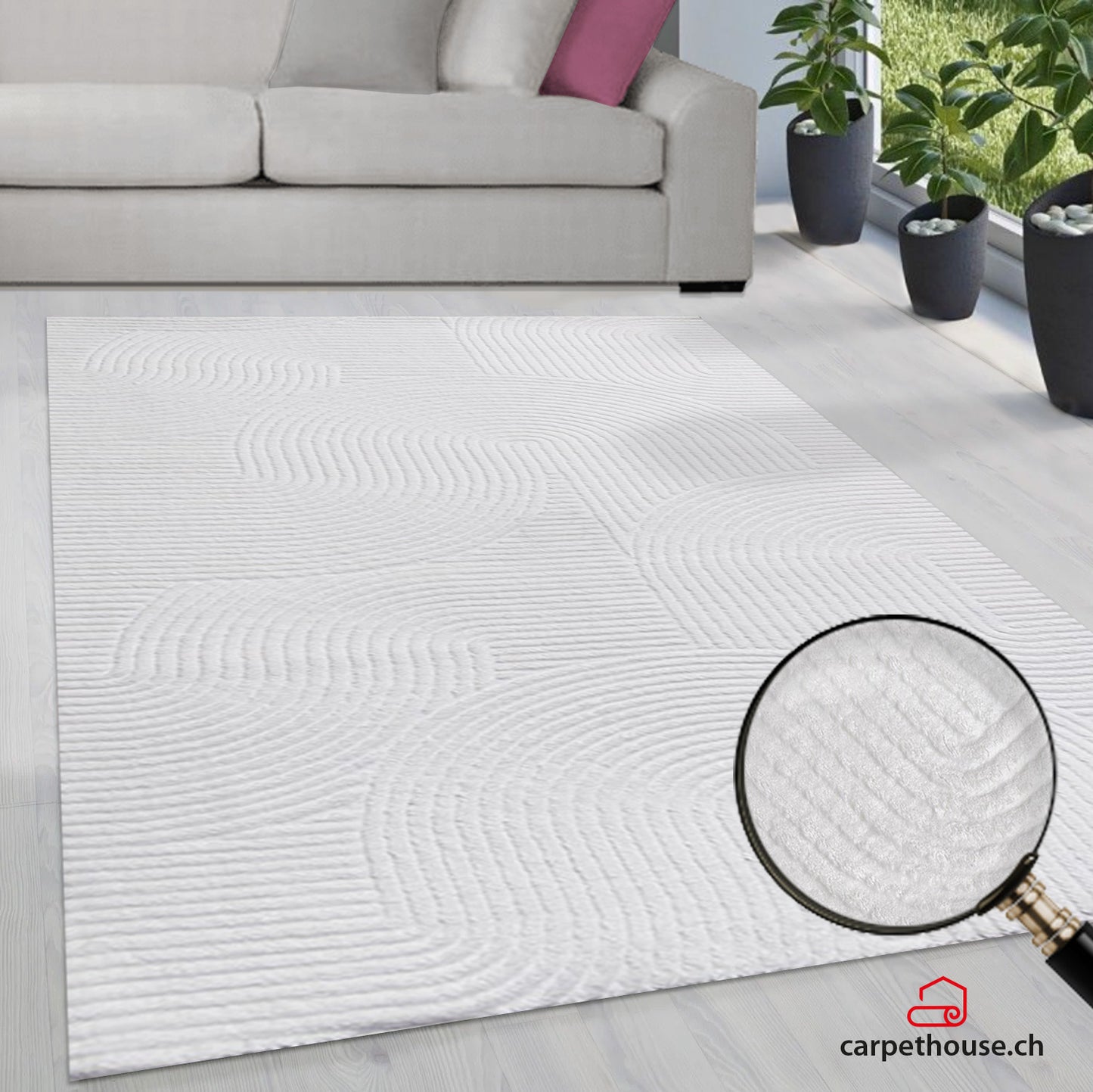 Stilo Moderner Weicher Teppich 390 62-Off White