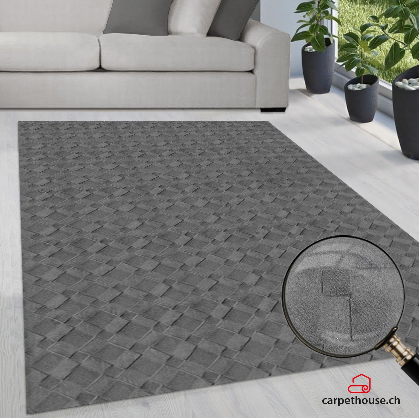 Stilo Moderner Weicher Teppich 393 995-Anthracite