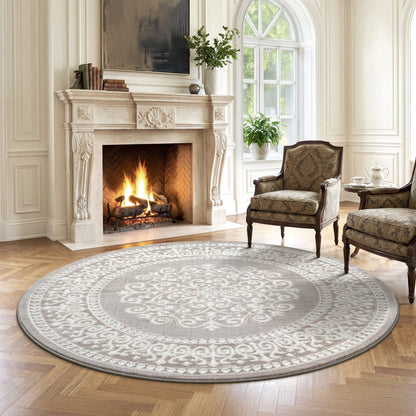 Harmony | Beige | Kurzflorteppich | rund