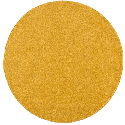 Kurzflor Teppich Uni 9506 Yellow – Rund