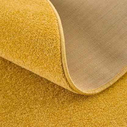 Kurzflor Teppich Uni 9506 Yellow – Rund