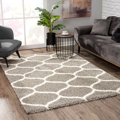 Madrid Hellgrau – Hochflor Teppich