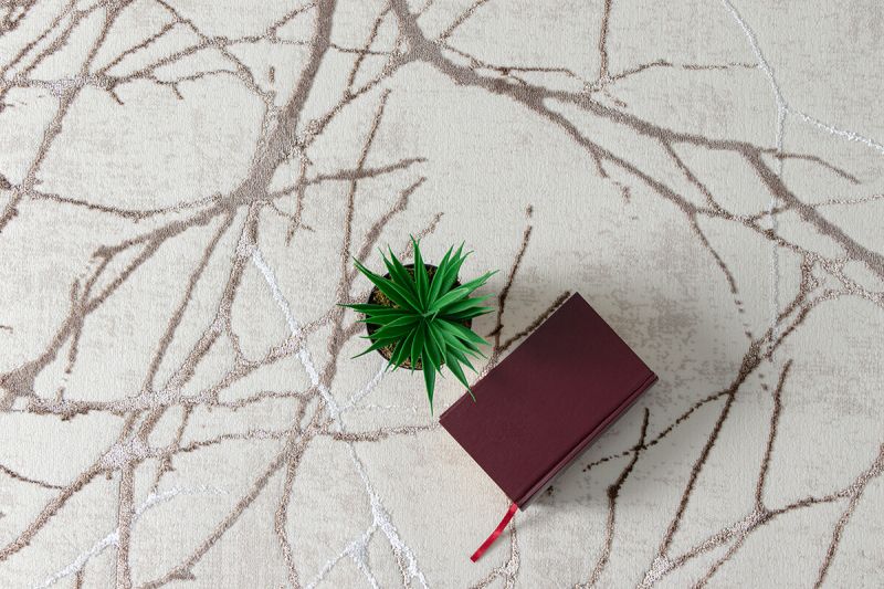 Creation | Creme | Kurzflorteppich | rund