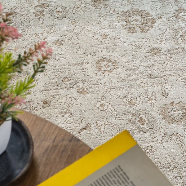 Moderner Kurzflor Teppich Flowline 52073 170-Beige