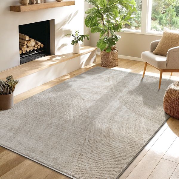 Moderner Kurzflor Teppich Flowline 52076 170-Beige