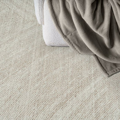 Moderner Flowline Kurzflor-Teppich in Beige