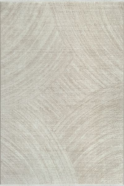 Moderner Flowline Kurzflor-Teppich in Beige