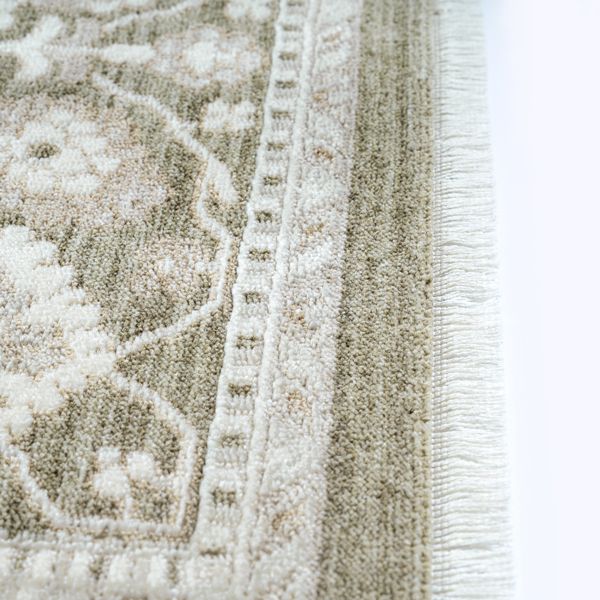 Moderner Flowline Kurzflor-Teppich in Grün