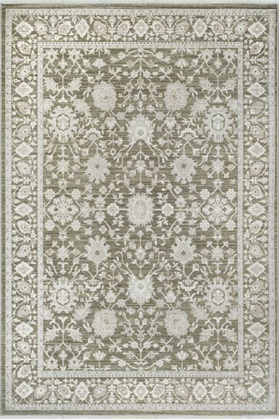 Moderner Flowline Kurzflor-Teppich in Grün