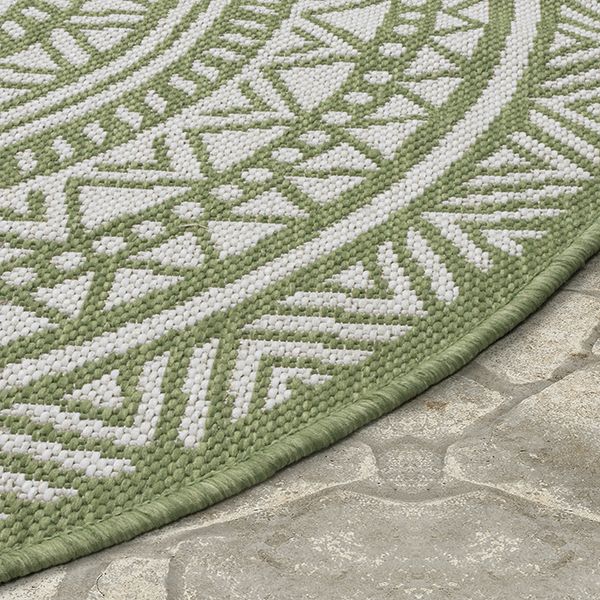 Runder Indoor & Outdoor Kurzflorteppich Green – Maestro