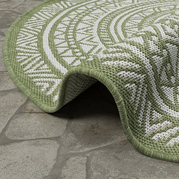 Runder Indoor & Outdoor Kurzflorteppich Green – Maestro