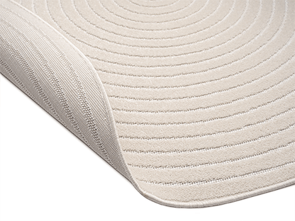 Teneriffe Plus Outdoor Teppich Rund – Moderner In- & Outdoorteppich-Cream