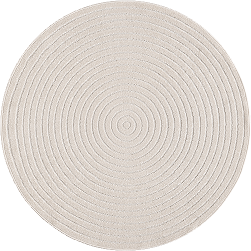 Teneriffe Plus Outdoor Teppich Rund – Moderner In- & Outdoorteppich-Cream