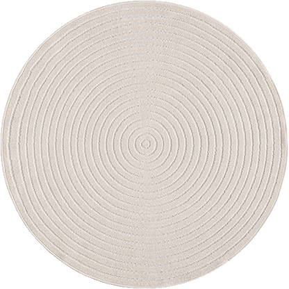 Teneriffe Plus Outdoor Teppich Rund – Moderner In- & Outdoorteppich-Cream