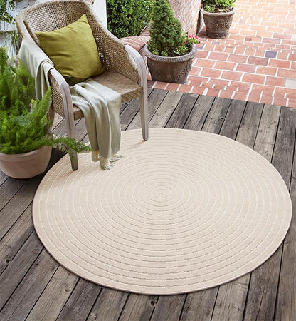 Teleriffe Plus Plus Outdoor Teppich Rund – Moderner In- & Outdoorteppich-Beige
