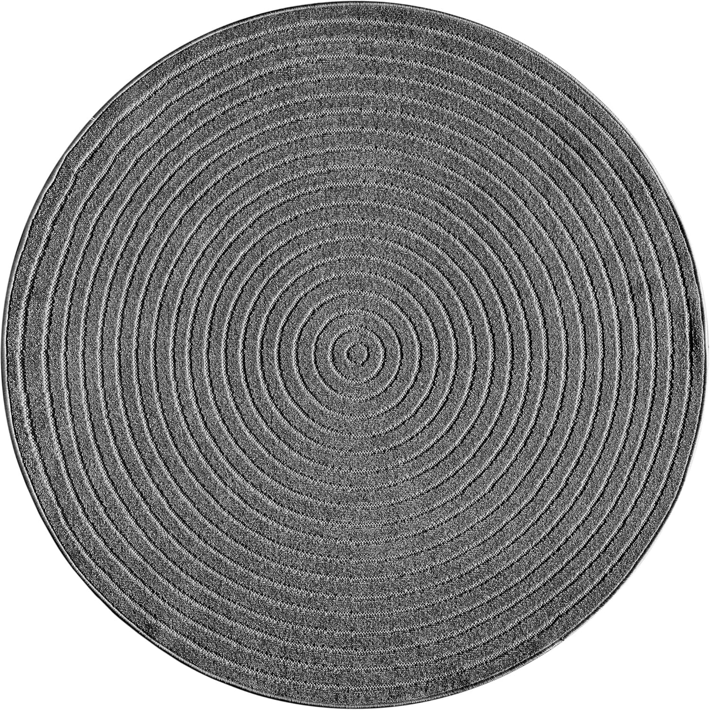 Teleriffe Plus Plus Outdoor Teppich Rund – Moderner In- & Outdoorteppich-Anthracite