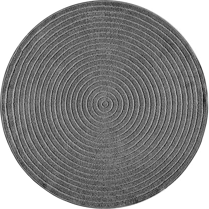 Teleriffe Plus Plus Outdoor Teppich Rund – Moderner In- & Outdoorteppich-Anthracite