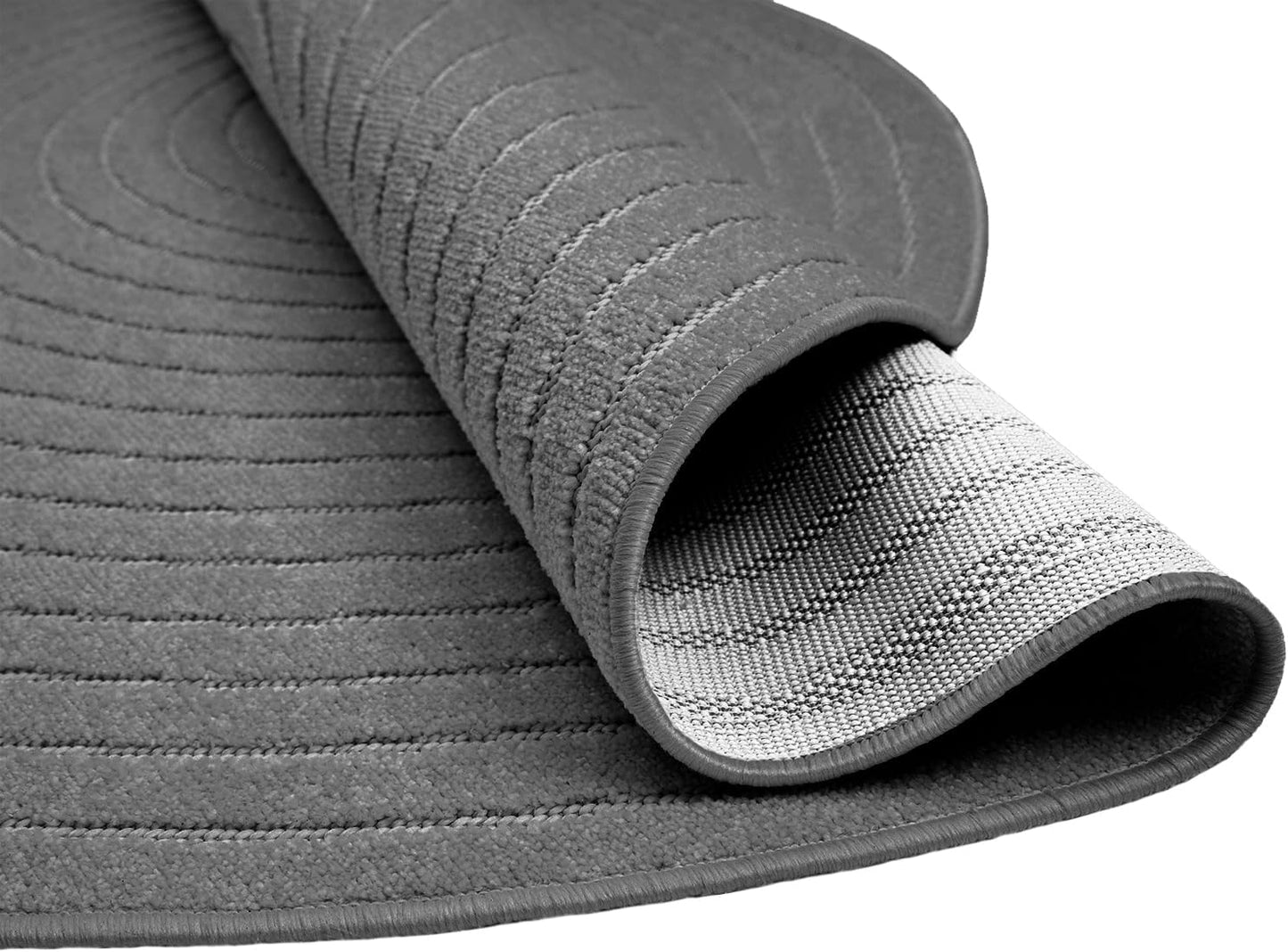 Teleriffe Plus Plus Outdoor Teppich Rund – Moderner In- & Outdoorteppich-Anthracite