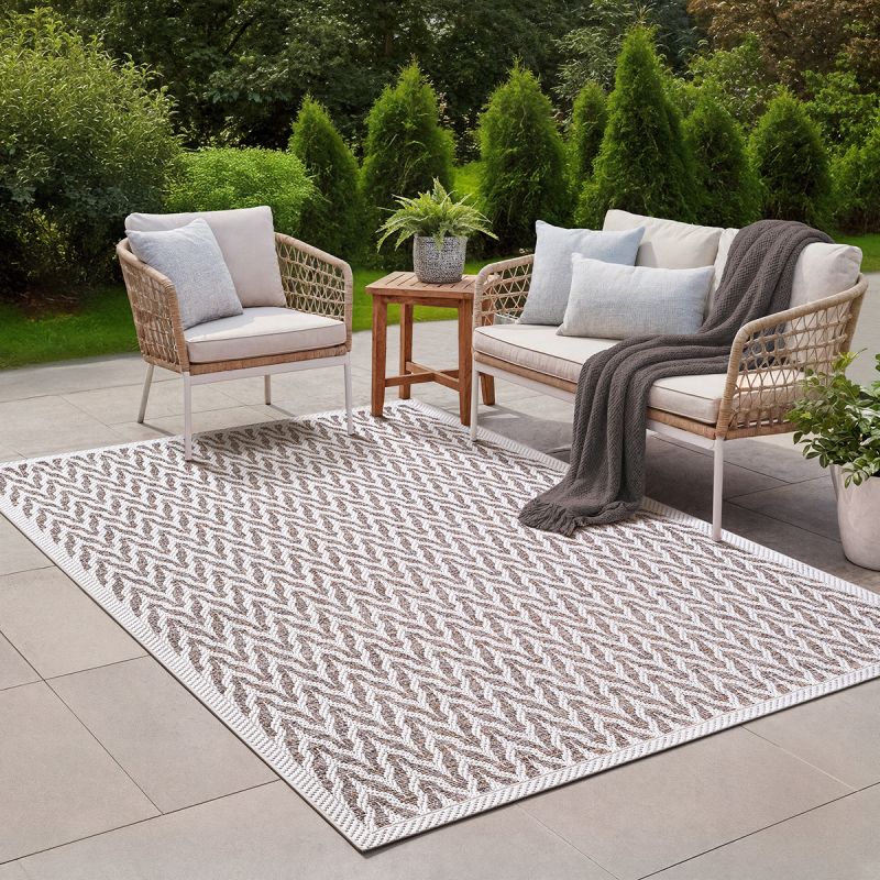 Ottowa In-/Outdoor Teppich 54333 760-Beige Cream – Moderner Wetterfester Teppich für Innen & Aussen