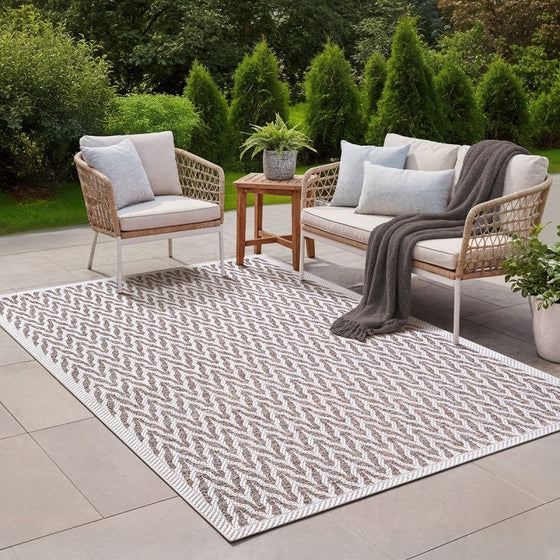 Ottowa In-/Outdoor Teppich 54333 760-Beige Cream – Moderner Wetterfester Teppich für Innen & Aussen