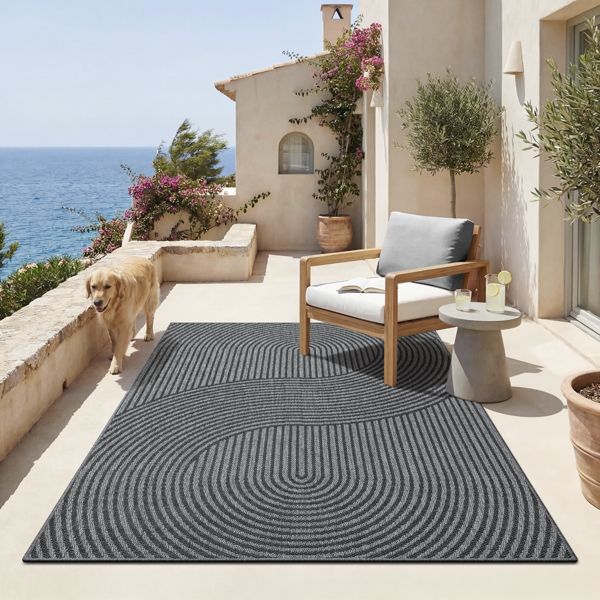 Maestro | Anthracite | Moderner In-& Outdoor Teppich