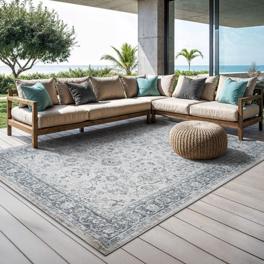 Salsa In-/Outdoor Teppich 54577 179-Beige Grey – Moderner Wetterfester Teppich für Innen & Aussen