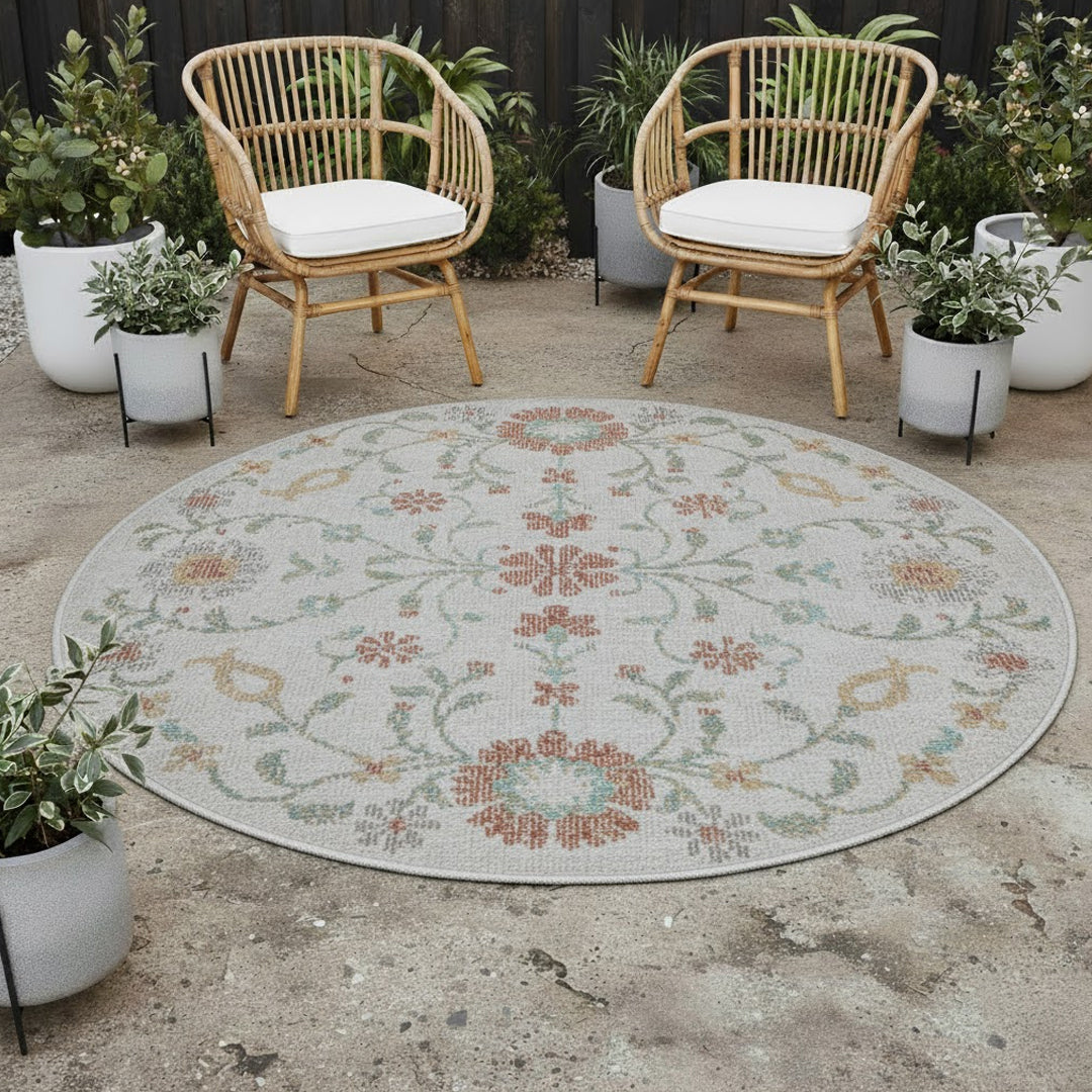 In- & Outdoor Teppich Salsa 54578 160-Cream – Rund