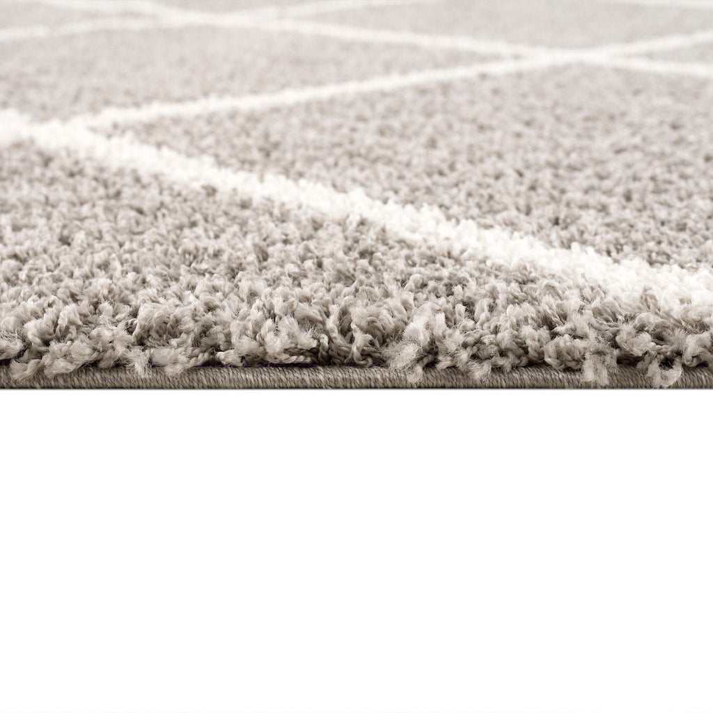 Madrid Hellgrau – Hochflor Teppich