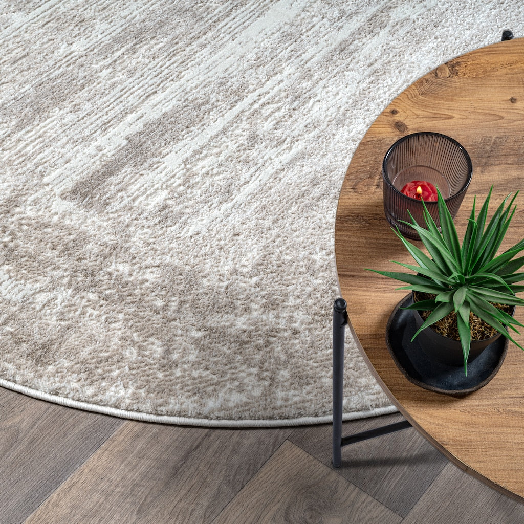 Harmony | Beige | Kurzflorteppich | rund