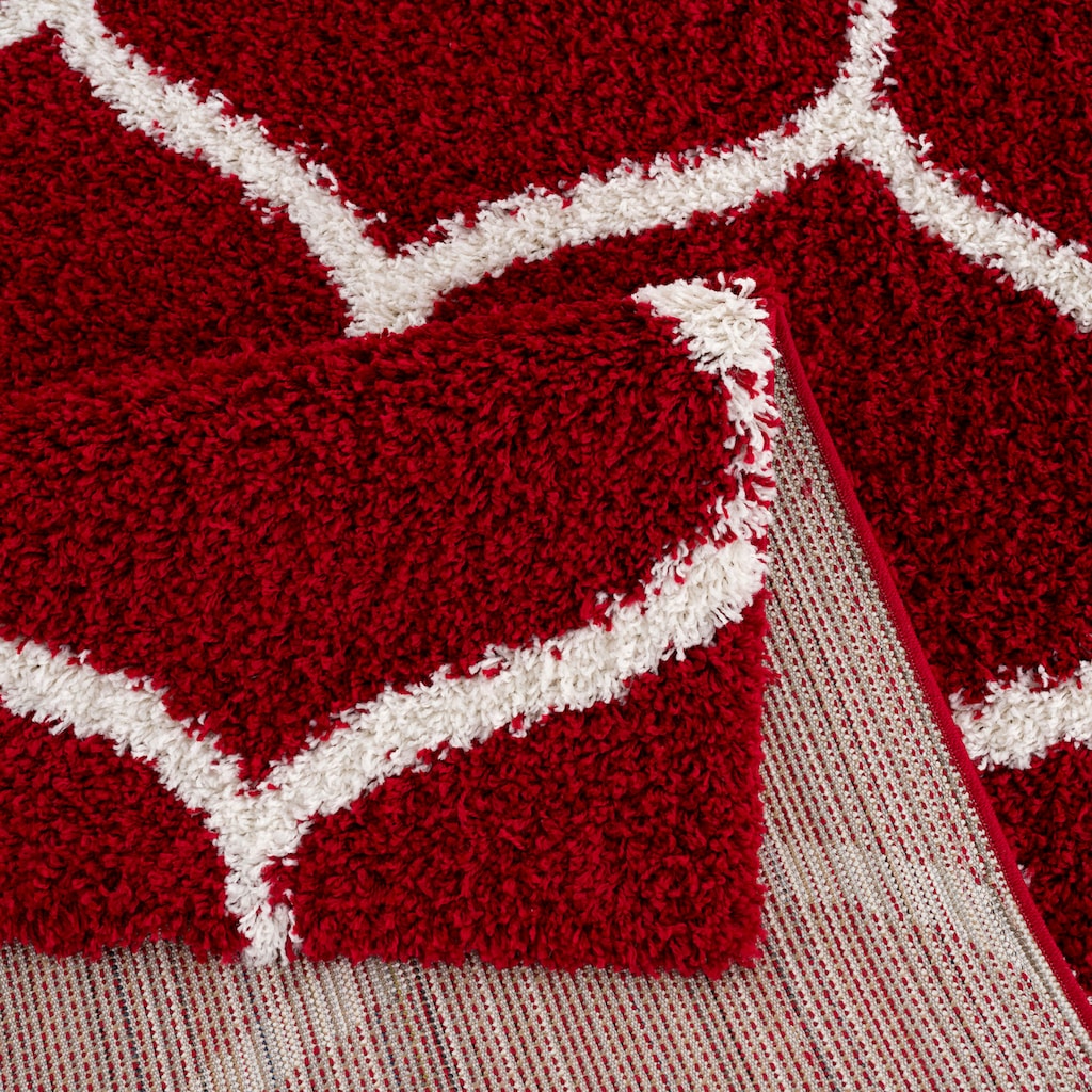 Madrid Rot – Runder Hochflor Teppich