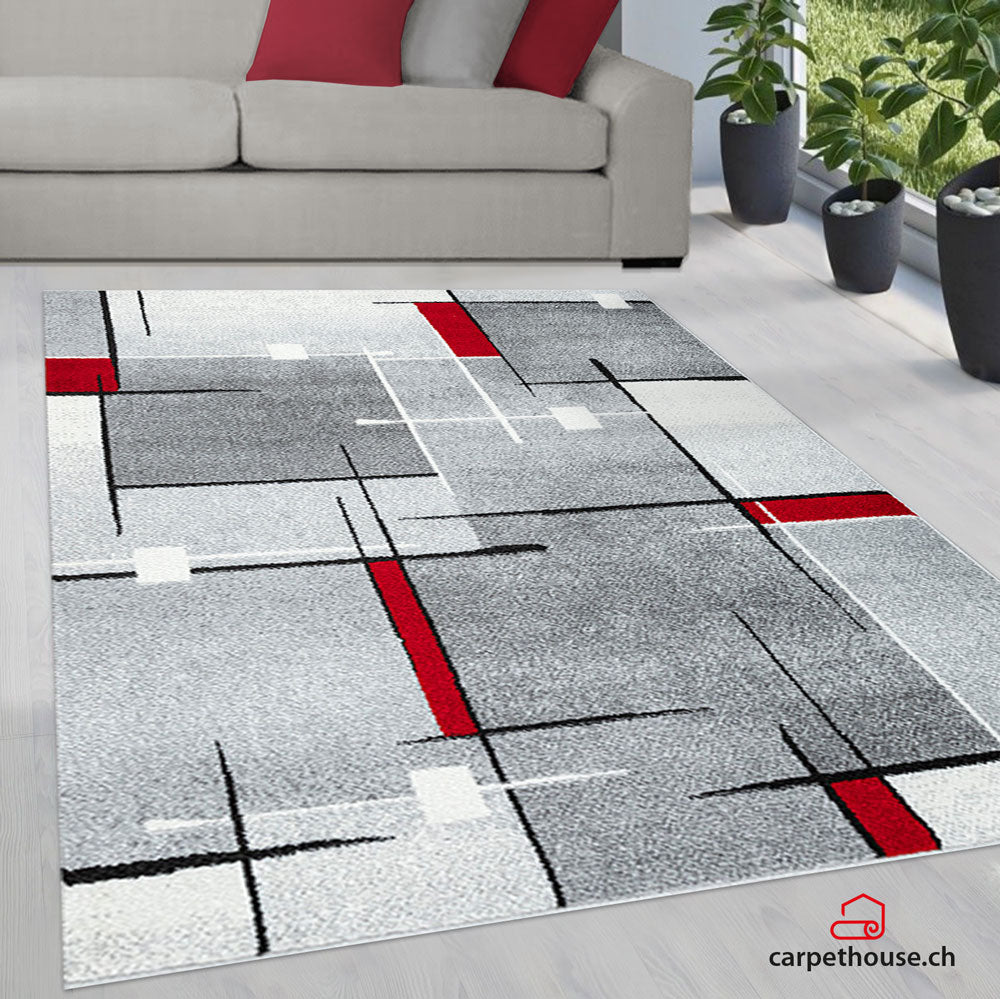 Thales Moderner Teppich 6102 951-Grey Red