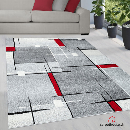 Thales Moderner Teppich 6102 951-Grey Red