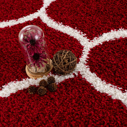 Madrid Rot – Runder Hochflor Teppich