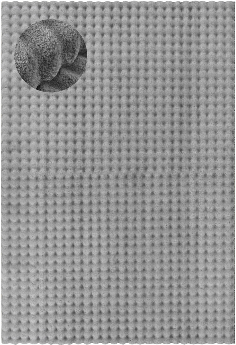Flow Flauschiger Bubble Hochflor Teppich, 67 995-Anthracite