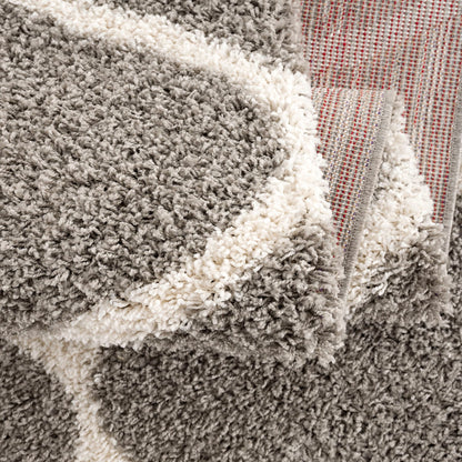 Madrid Hellgrau – Runder Hochflor Teppich