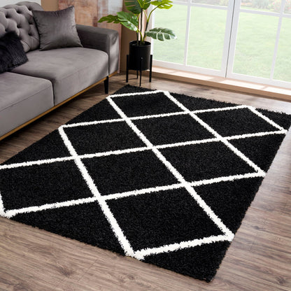 Madrid Schwarz – Hochflor Teppich